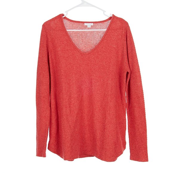 J Jill Red Orange Cotton Blend Sweater Women's Medium - Picture 1 of 7